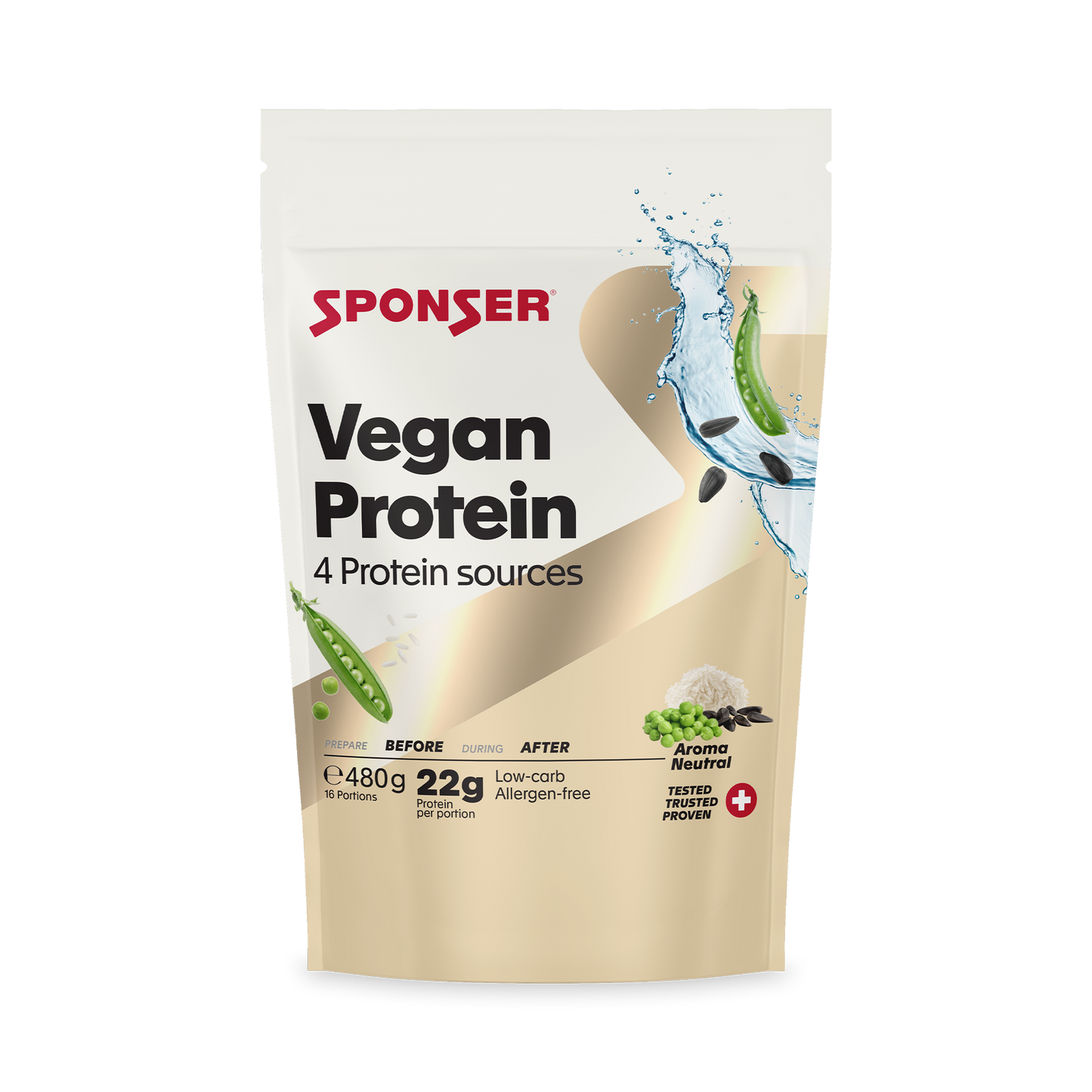 SPONSER VEGAN PROTEIN CHOCOLATE 480G SACO